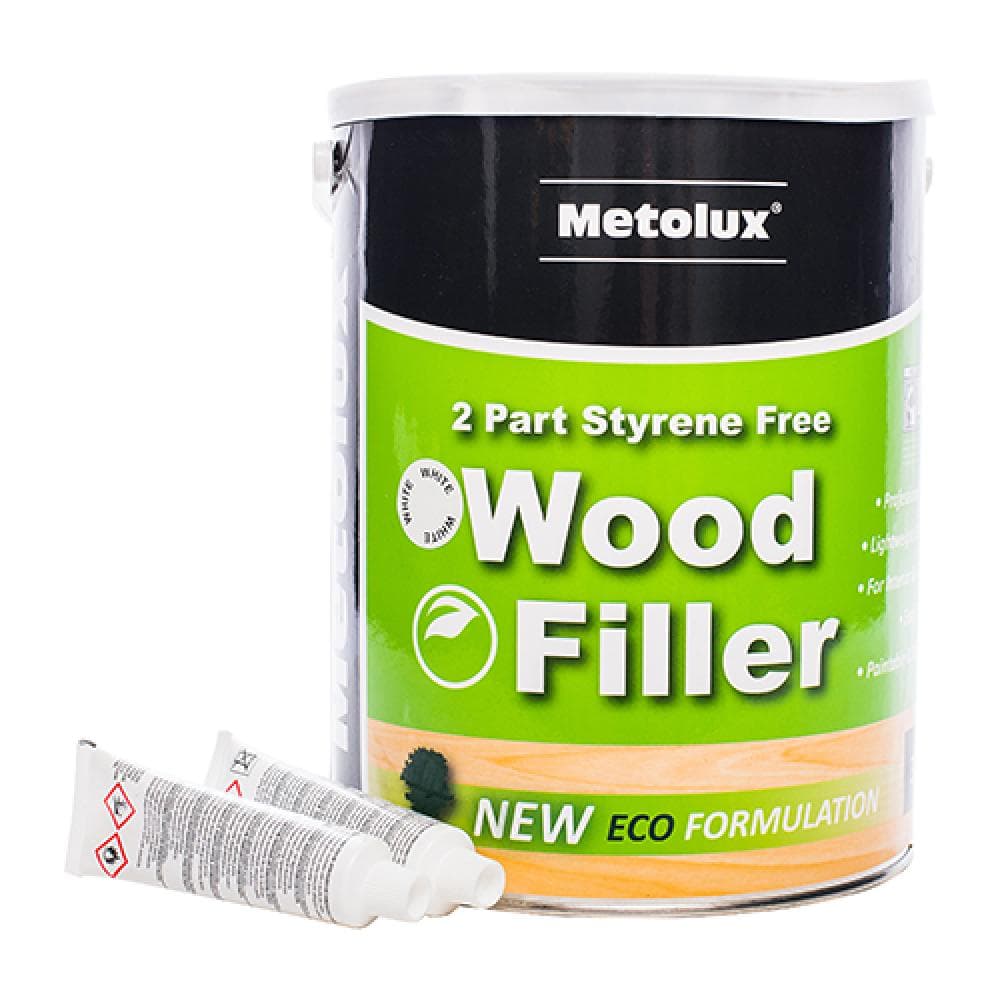 Metolux 65433 2 Part Styrene Free Wood Filler - White 3.3L Tin 1