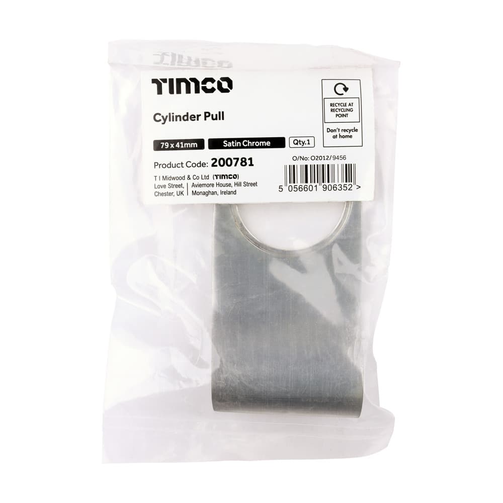 Timco Cylinder Pull - Satin Chrome Bag 1 200781