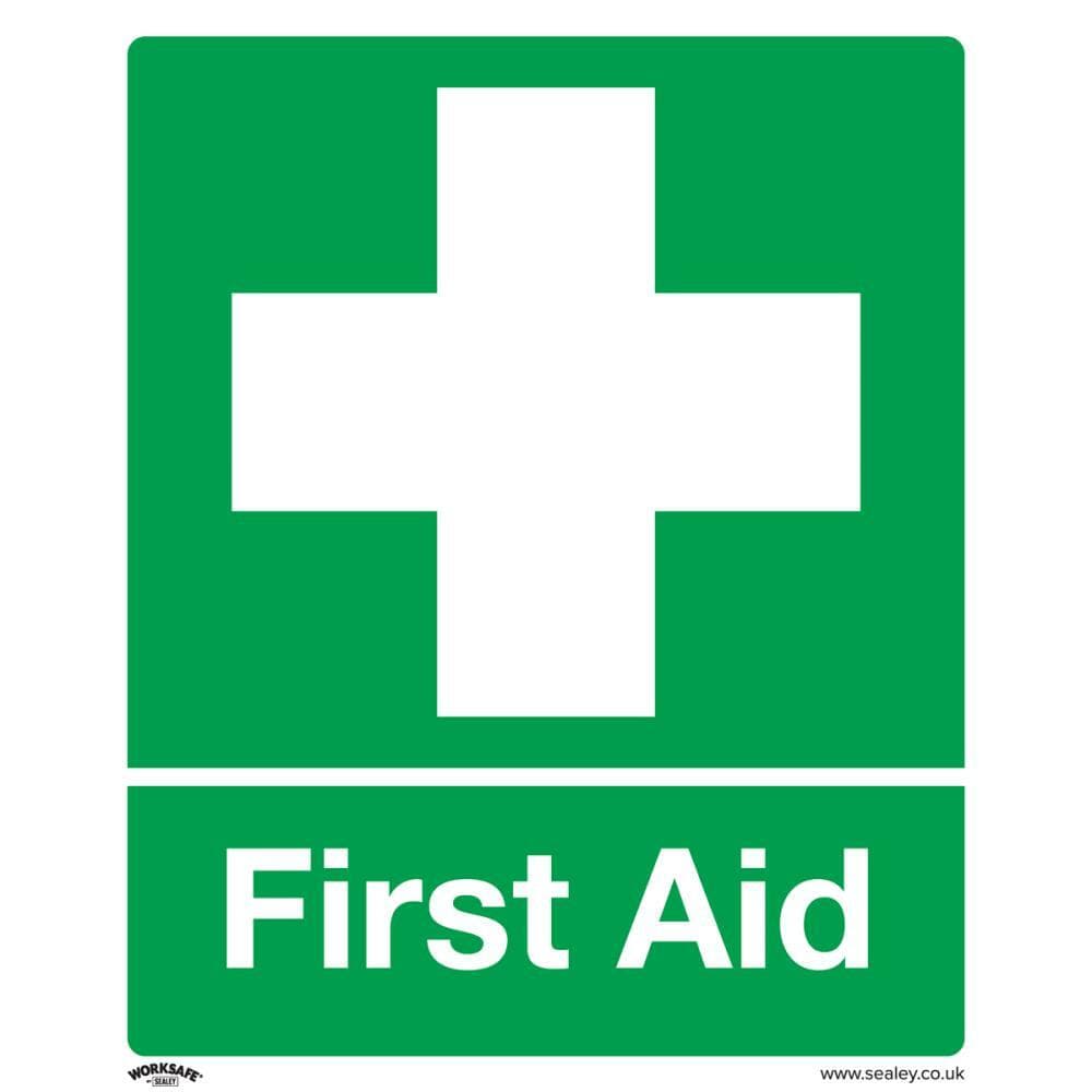Sealey SS26P10 Safety Sign - First Aid - Rigid Plastic - Pack Of 10