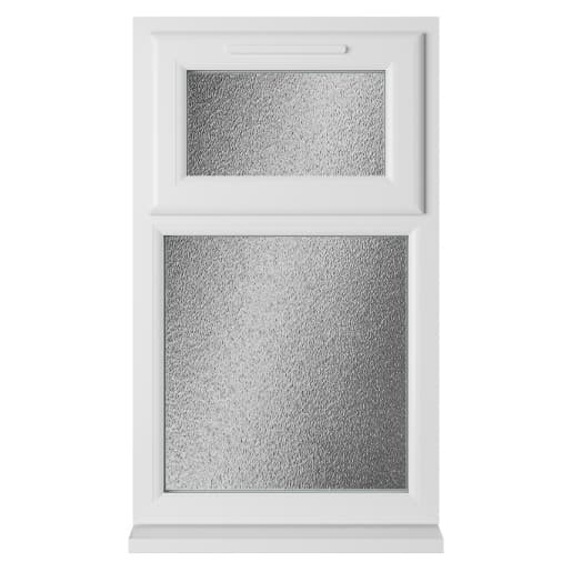Crystal Double Glazed uPVC Window White Top Hung 1190mm x 965mm Obscure