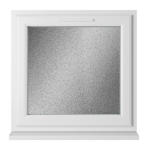 Crystal Double Glazed uPVC Window White Top Opener 820mm x 820mm Obscure