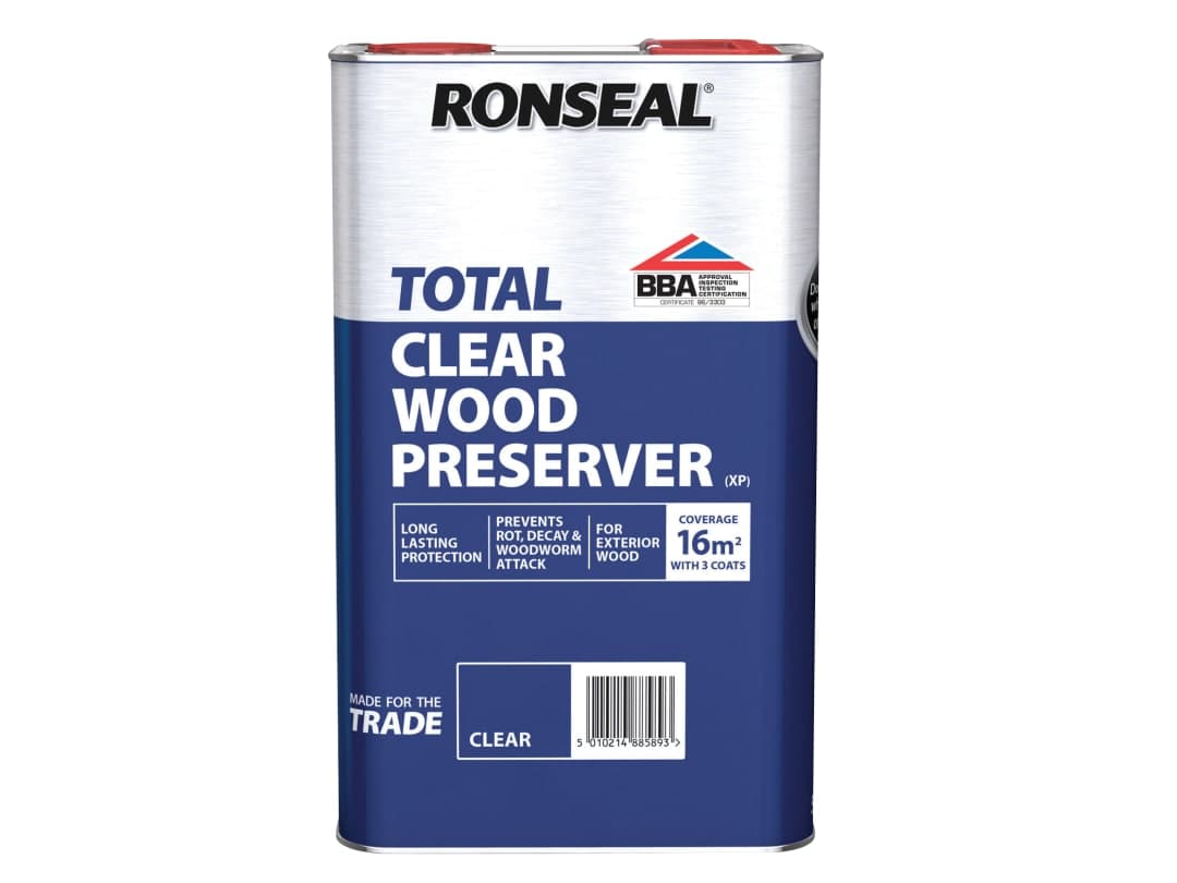 Ronseal Trade Total Wood Preserver Clear 5 litre 38589