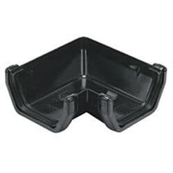 FloPlast Square Gutter Angle - 90 Degree x 114mm Black