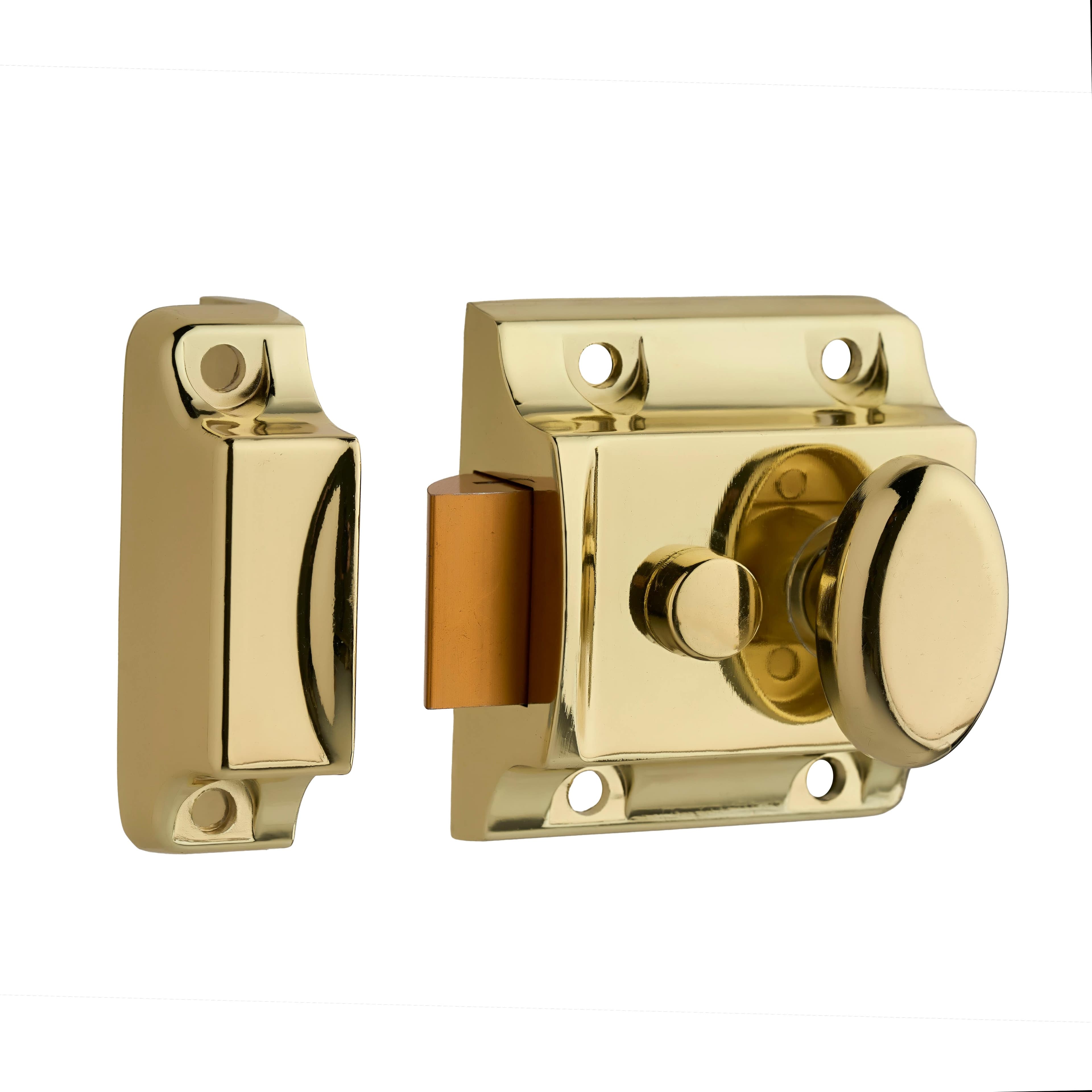 Traditional Locking Nightlatch Standard Width - Brass - Security Solutions