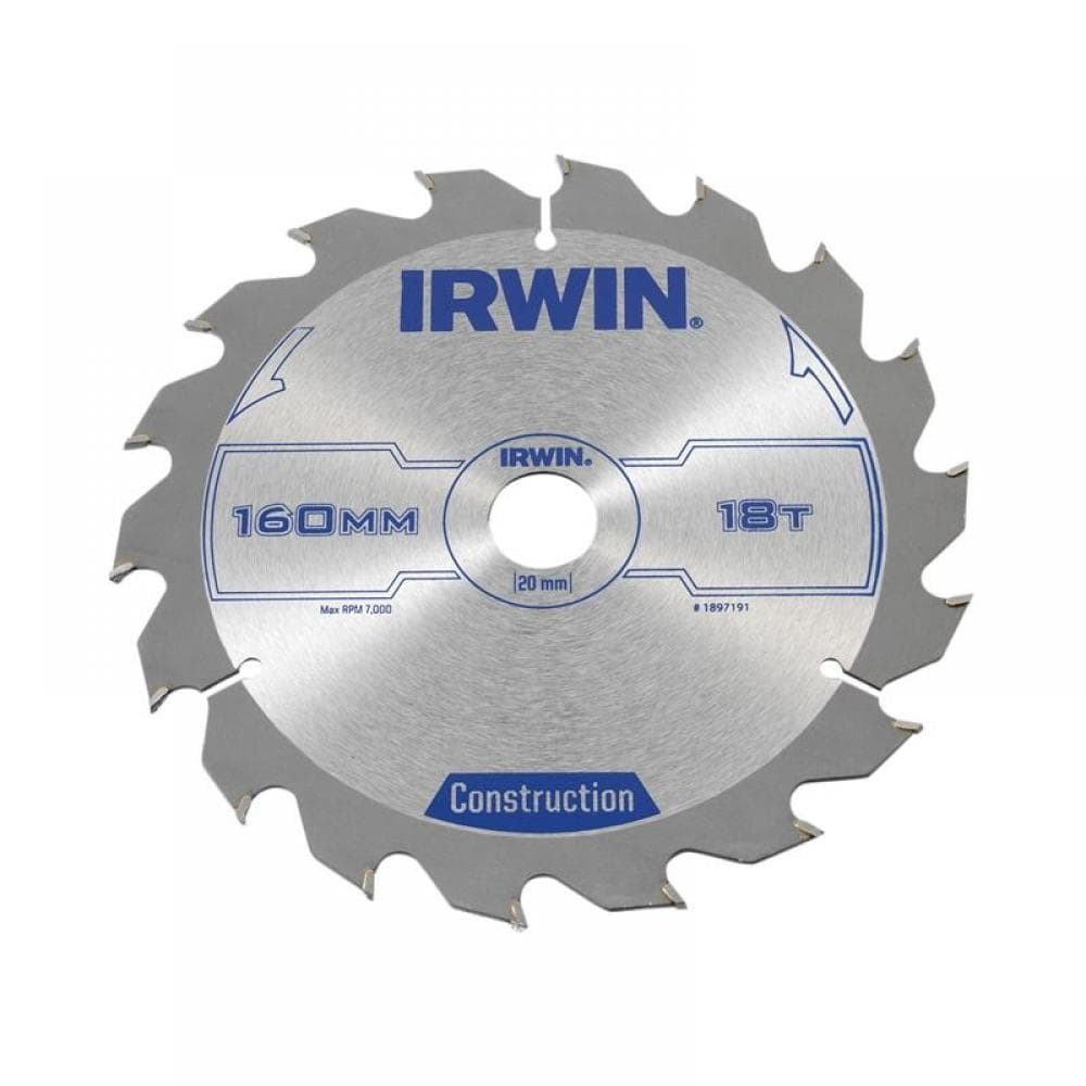 Irwin® 1897191 Construction Circular Saw Blade 160 X 20Mm X 18T Atb
