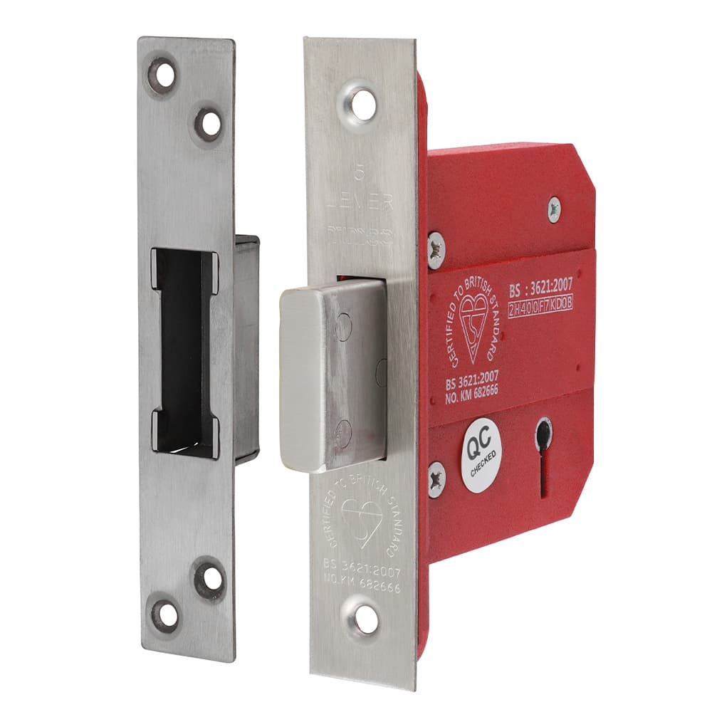 Timco 5 Lever British Standard Ce Deadlock - Stainless Steel - Satin Box 1 675040
