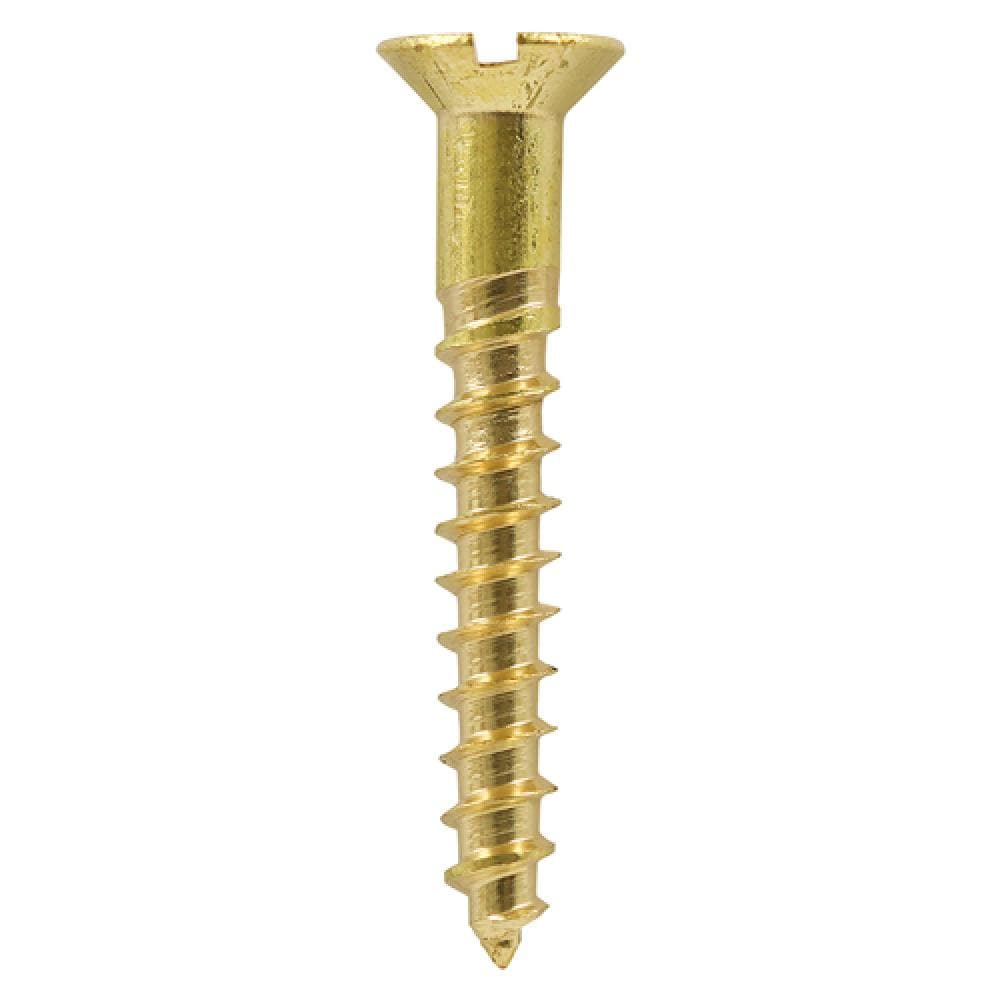Timco 00061CBS Solid Brass Timber Screws - Slot - Countersunk 6 X 1 Box 200
