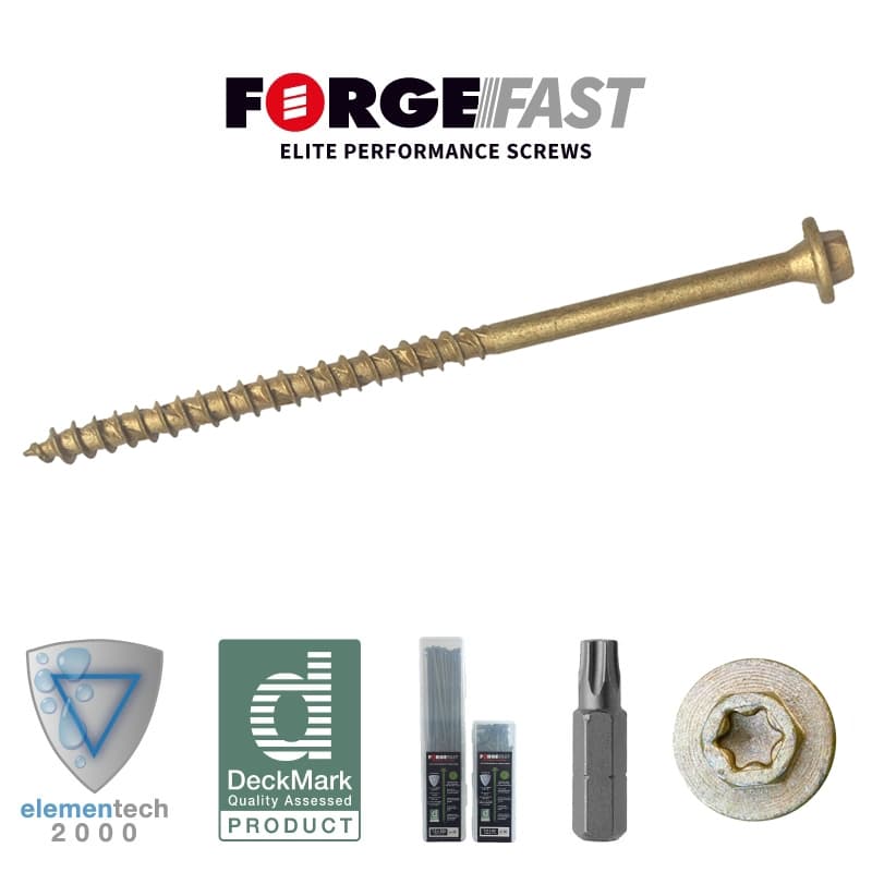 Forgefast FFTF787T T/Fix Screw 7.0X87Mm Box 50 2000H Tan Torx Comp