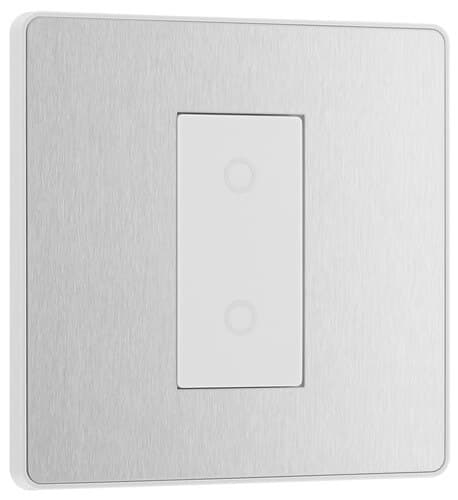 Screwed Flatplate Brushed Steel 45A Cooker Control Unit With Switched 13A Power Socket Includes Power Indicators SBS70G-02