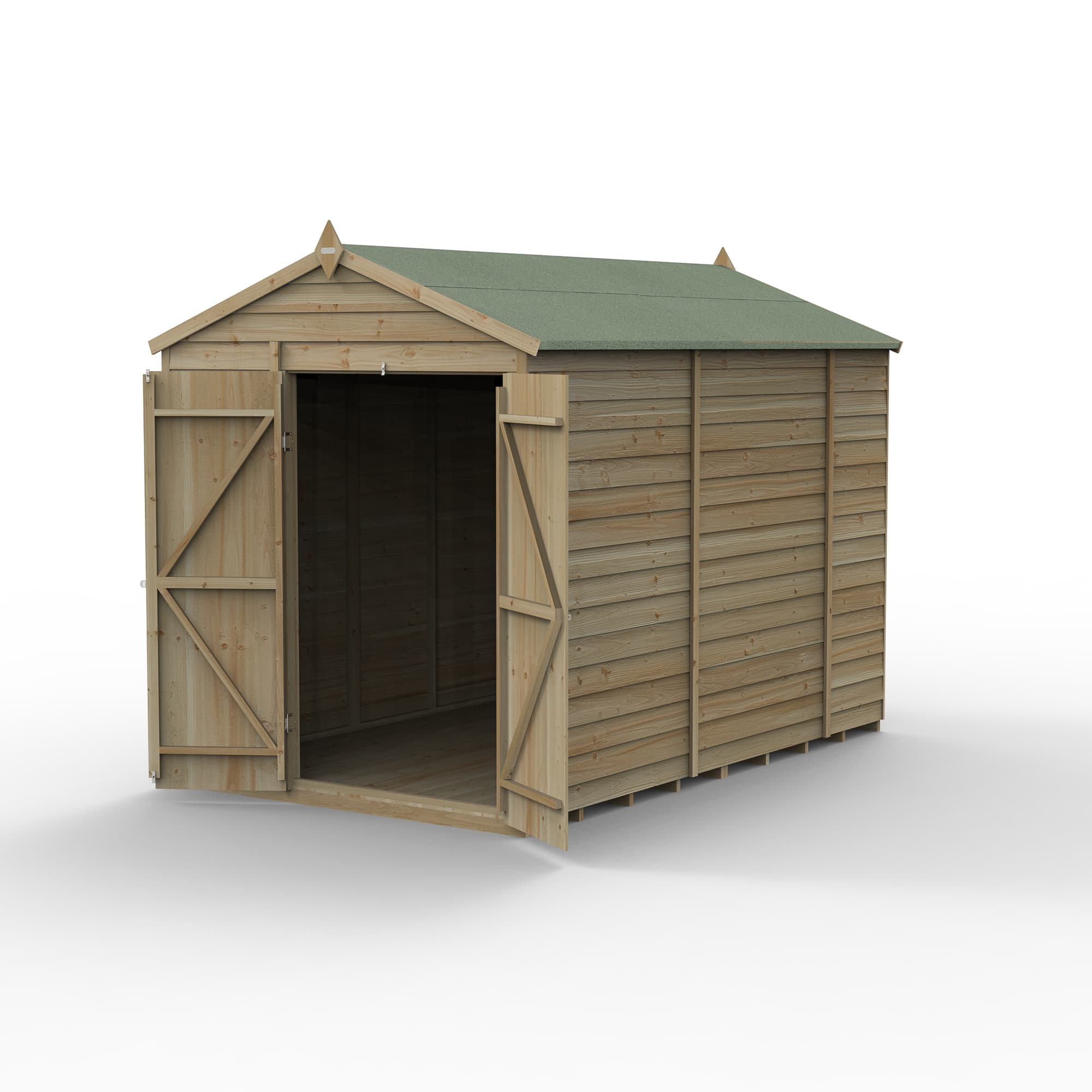 Forest Garden 4LIFE Apex Shed 6 x 10 - Double Door - No Window Installation