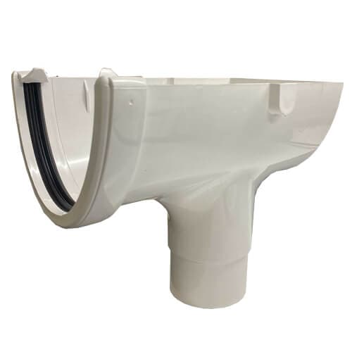FloPlast Deepflow/ Hi-Cap Gutter Stopend Outlet - 115mm x 75mm White