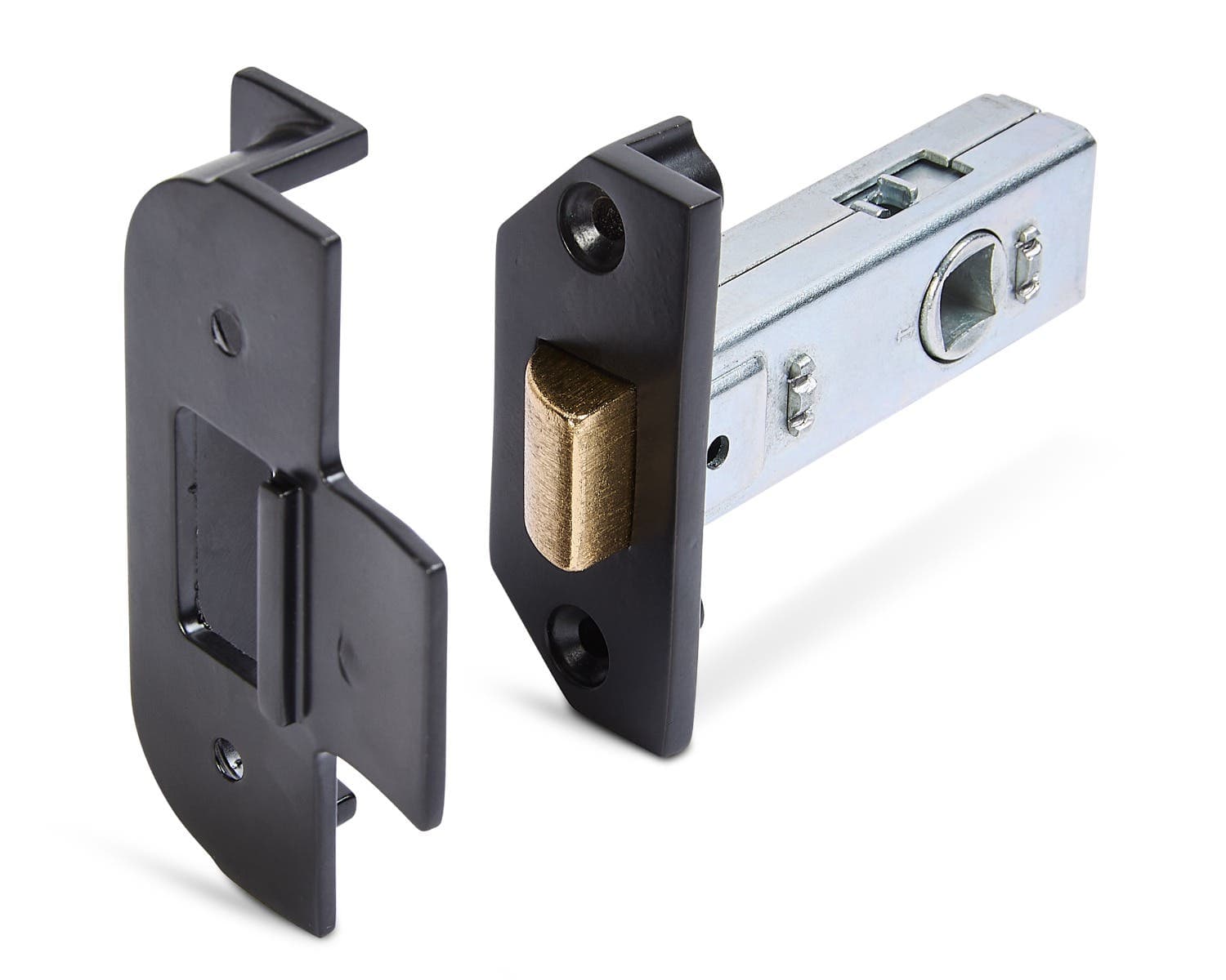 Rebated Tubular Latch - UKCA/CE Certified - 64mm - Matte Black - Security Solutions