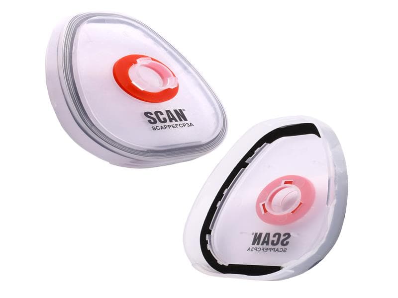 Scan AD7501 Twin Half Mask P3 Particle Filter Cartridge Adaptor (Pack Of 2)