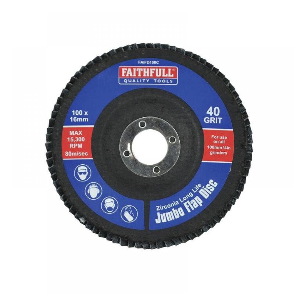Faithfull Abrasive Jumbo Flap Disc 100Mm Coarse