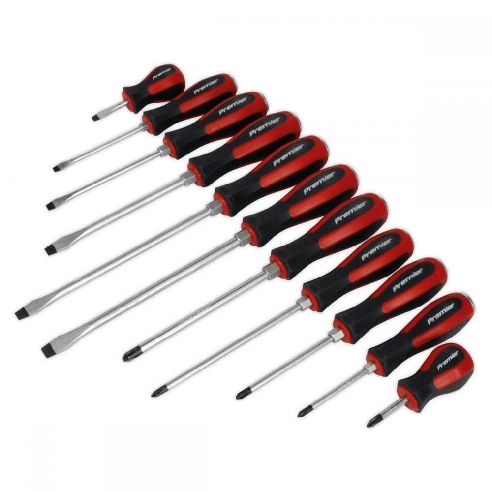 Sealey AK4933 Screwdriver Set 11Pc Hammer-Thru