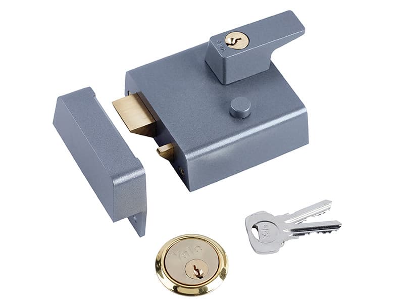 Yale Locks 630001205402 P1 Double Security Nightlatch 60Mm Backset Dmg Dark Grey Finish Visi