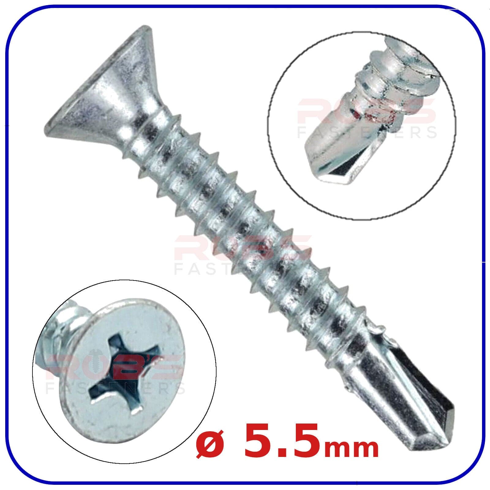 ø 5.5mm SELF DRILLING SCREWS COUNTERSUNK HEAD