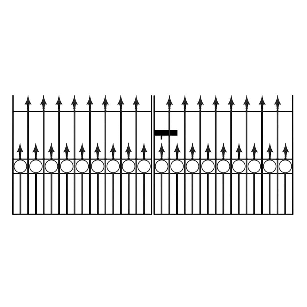 Balmoral Low Double Metal Driveway Gates 3353mm GAP x 1168mm High Zinc & Powder BAZP20
