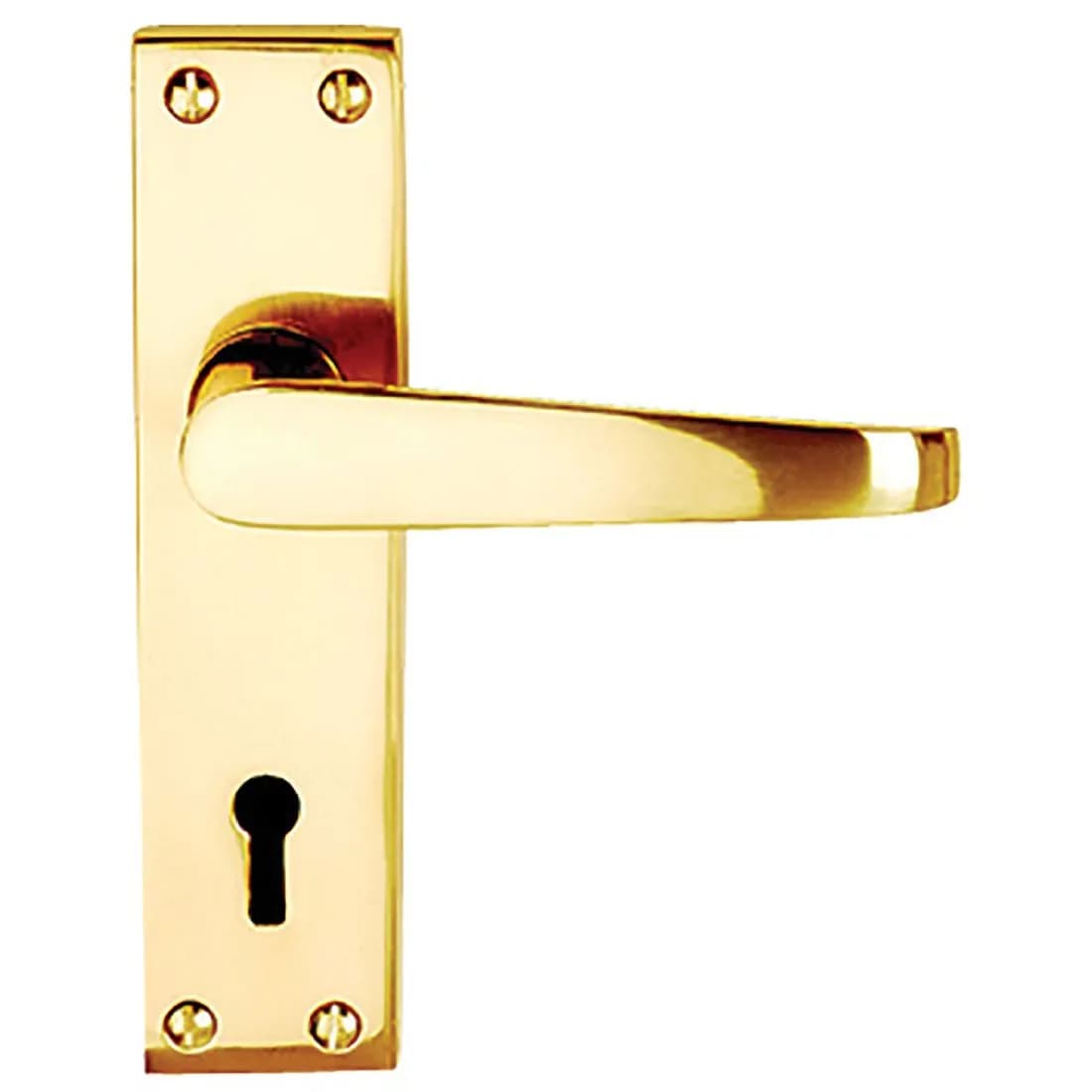 Victorian Lock Door Handles Polished Brass Contract