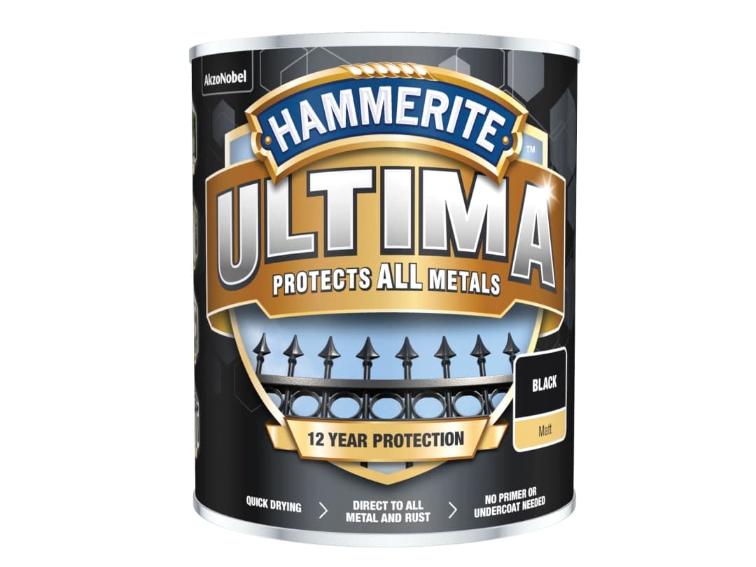 Hammerite Ultima Metal Paint Matt Black 750ml 5362532