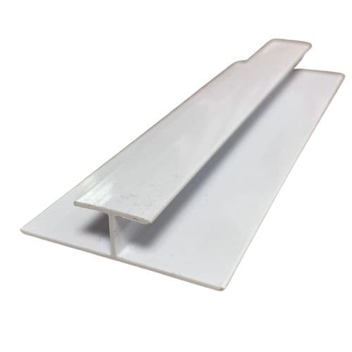 PBSL Group Internal Wall Panel H Trim - 2400mm White - For 10mm Bathroom/ Kitchen/ Ceiling Panels