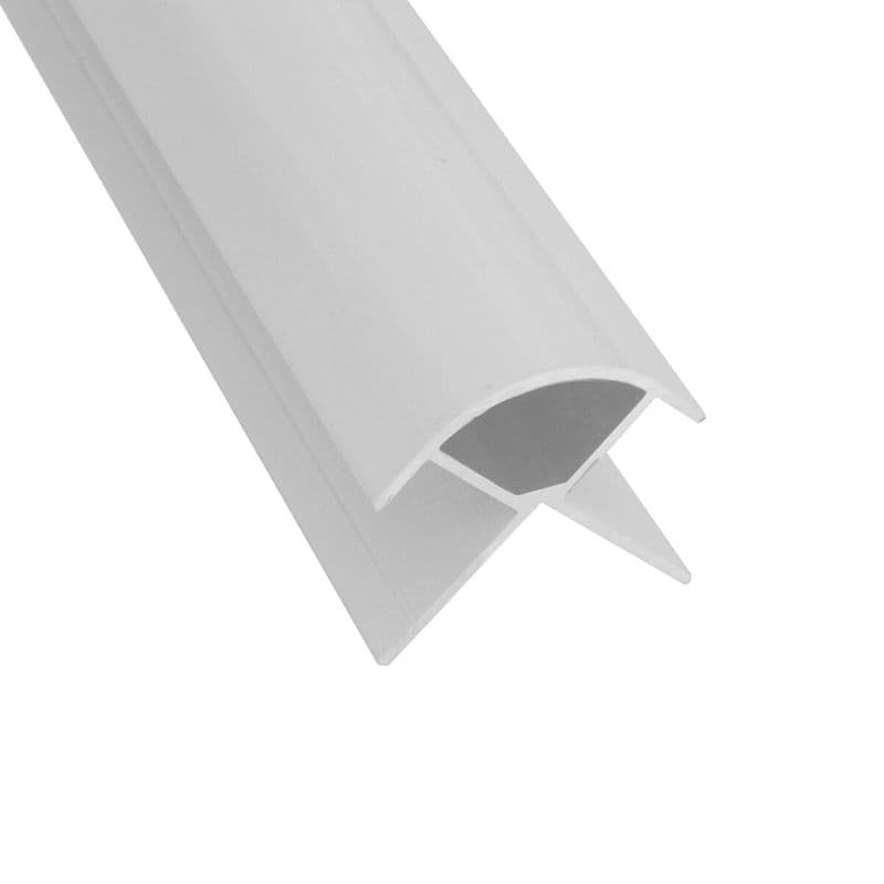 Laminate Wall Panel 10mm External Corner Trim - 2420mm White