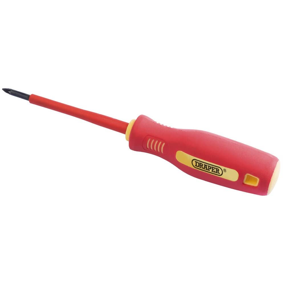 Draper 46530 Fully Insulated Soft Grip Cross Slot Screwdriver No.0 X 75Mm (Sold Loose) each
