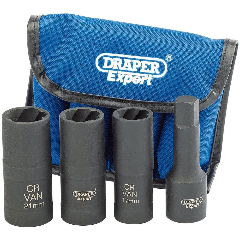Draper Expert 09539 Wheel Nut Double Impact Socket Kit 1/2in Sq. Dr. (4 Piece) per set