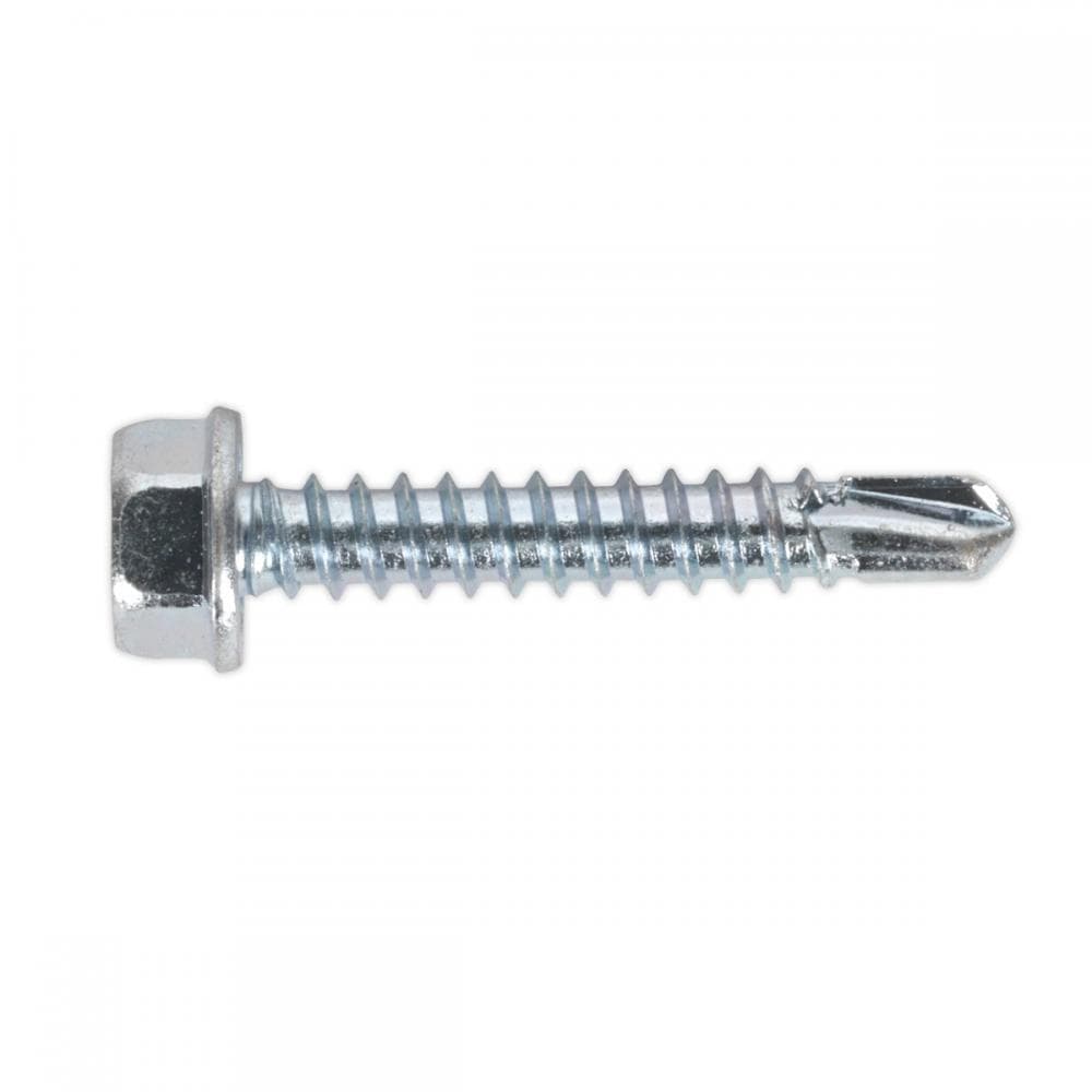 Sealey SDHX4225 Self-Drilling Screw 4.2 X 25Mm Hex Head Zinc Pack Of 100