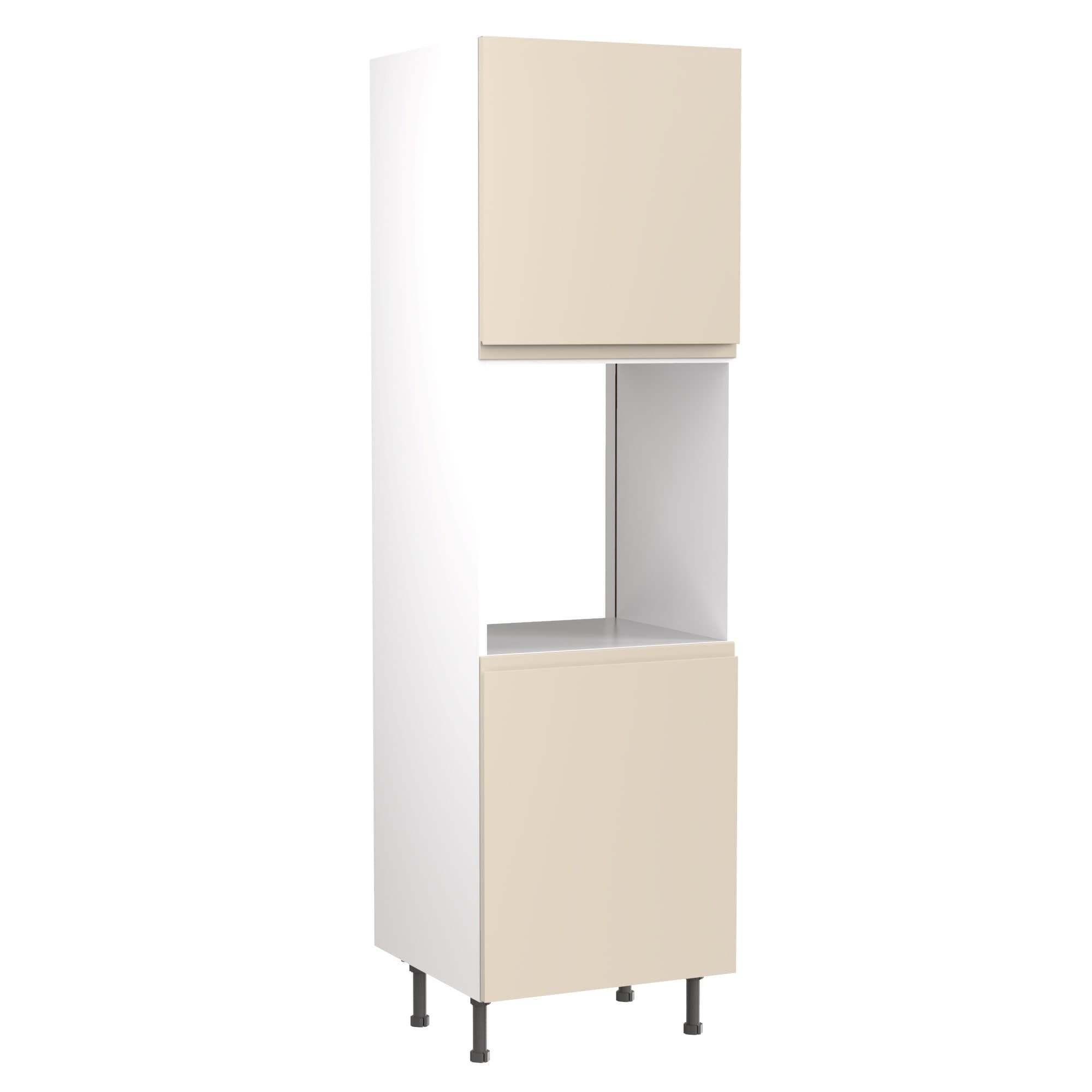 Flatpack Single Oven Tower J-PULL Super Gloss Cashmere 600mm