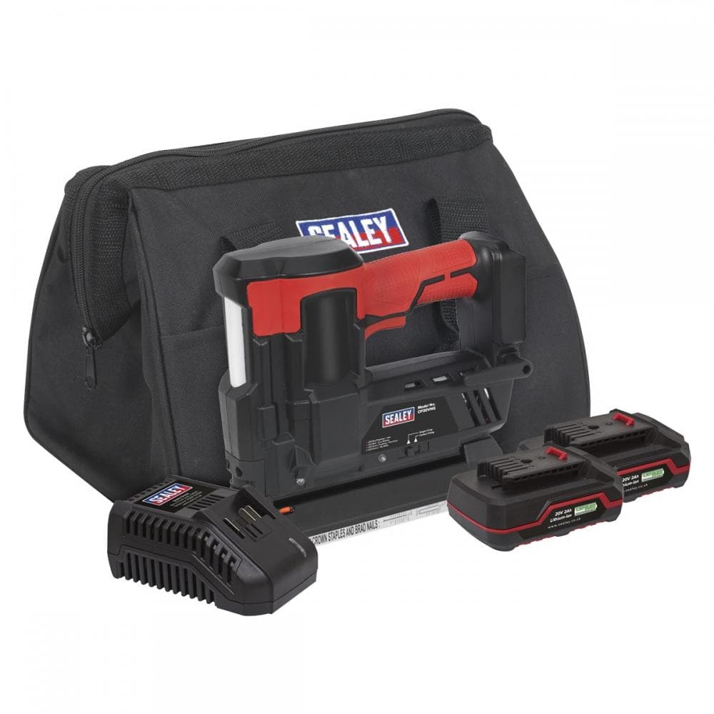 Sealey CP20VNGKIT Cordless Staple/Nail Gun Kit 18G 20V Sv20 Series - 2 Batteries