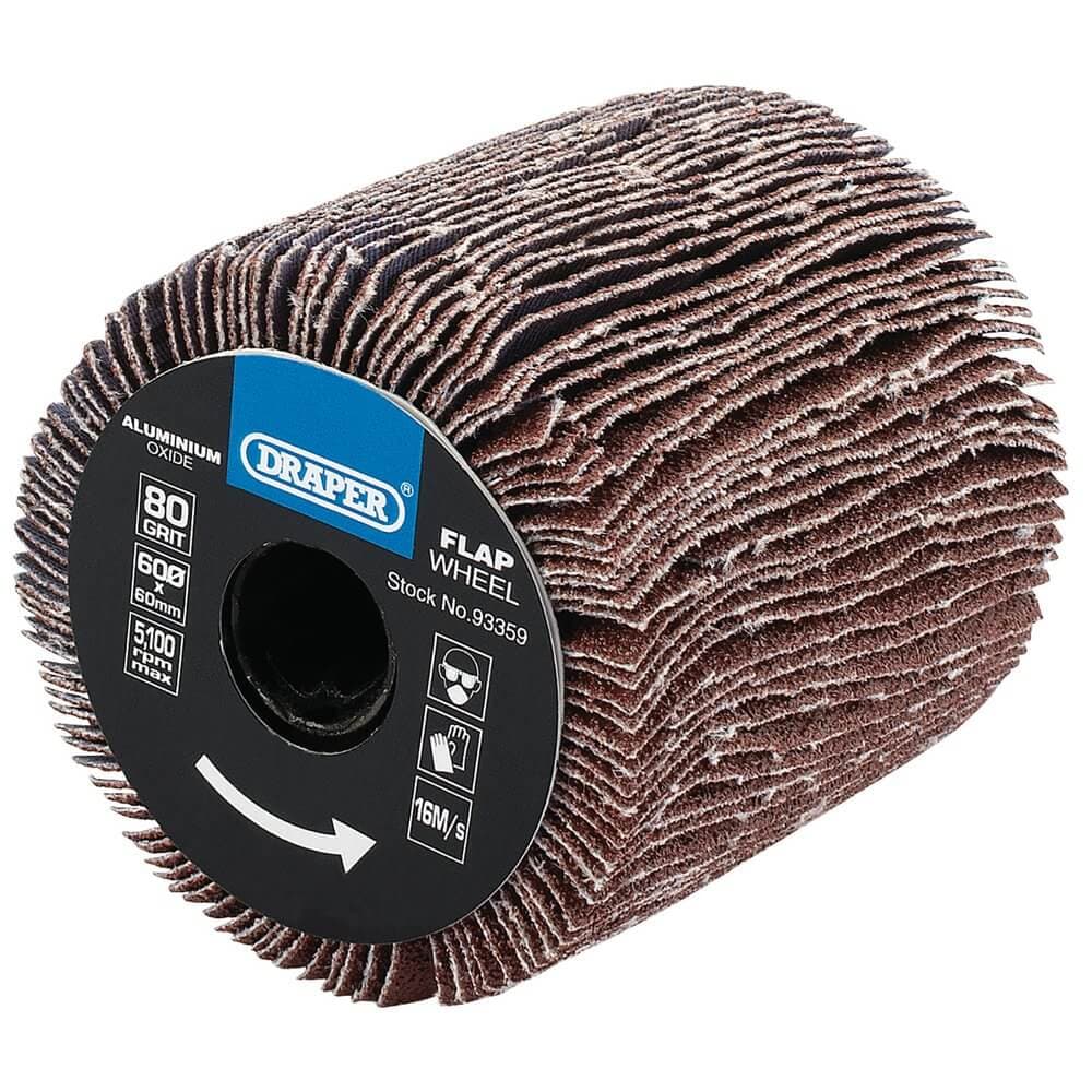 Draper 93359 Aluminium Oxide Flap Wheel 60 X 60Mm 80 Grit each