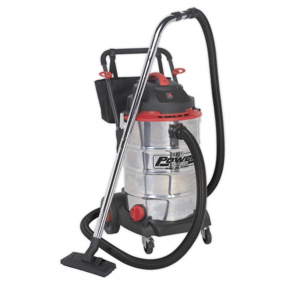 Sealey PC460 Vacuum Cleaner Wet & Dry 60L Stainless Drum 1600W/230V
