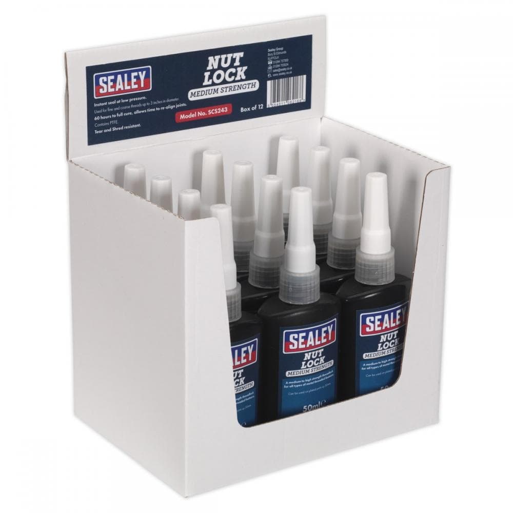 Sealey SCS243 Nut Lock Medium Strength 50Ml Pack Of 12
