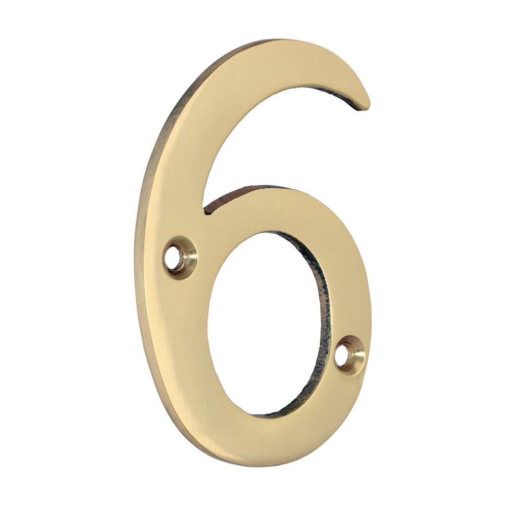 Timco Door Numeral 6 - Polished Brass Bag 1 200106