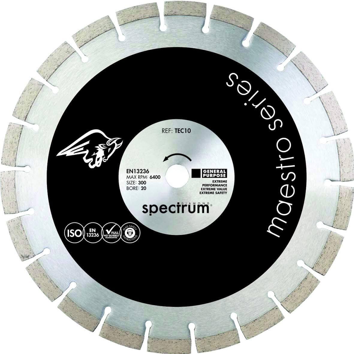Ox Tools TEC10-125/22 Spectrum 10Mm General Purpose Diamond Blade - 125/22.23Mm EA