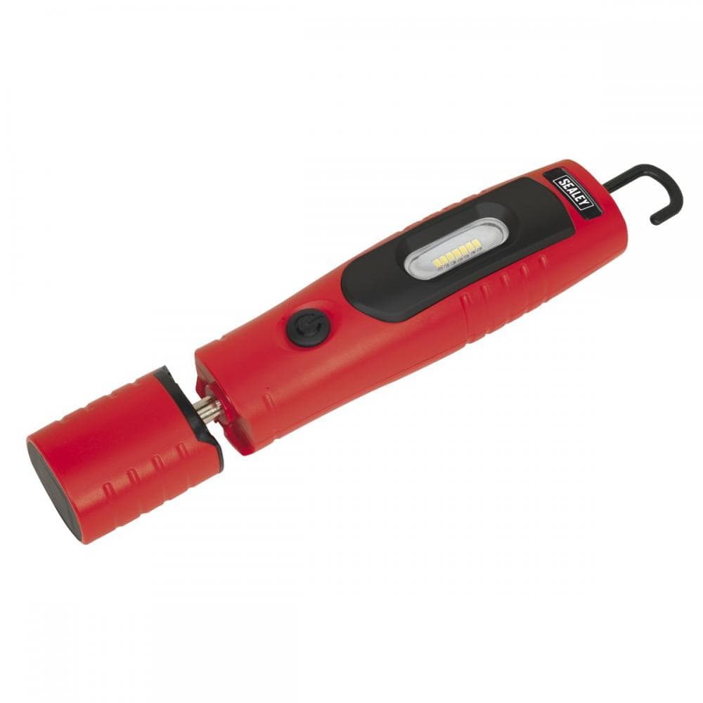 Sealey LED3602R Rechargeable 360° Inspection Light 4W & 3W Smd Led Red Lithium-Ion