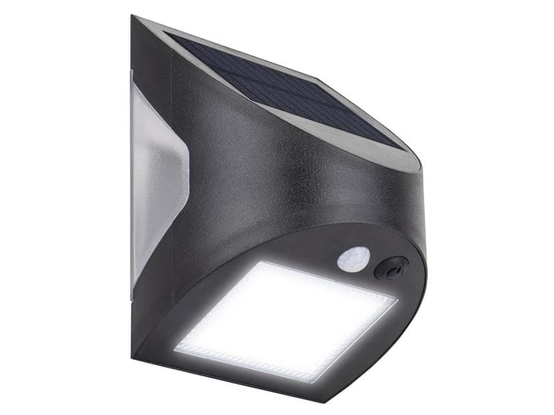 Masterplug LEXSW30B40-01 Prysm Outdoor Solar Wall Light With Pir Motion Sensor - Black 600 Lumens