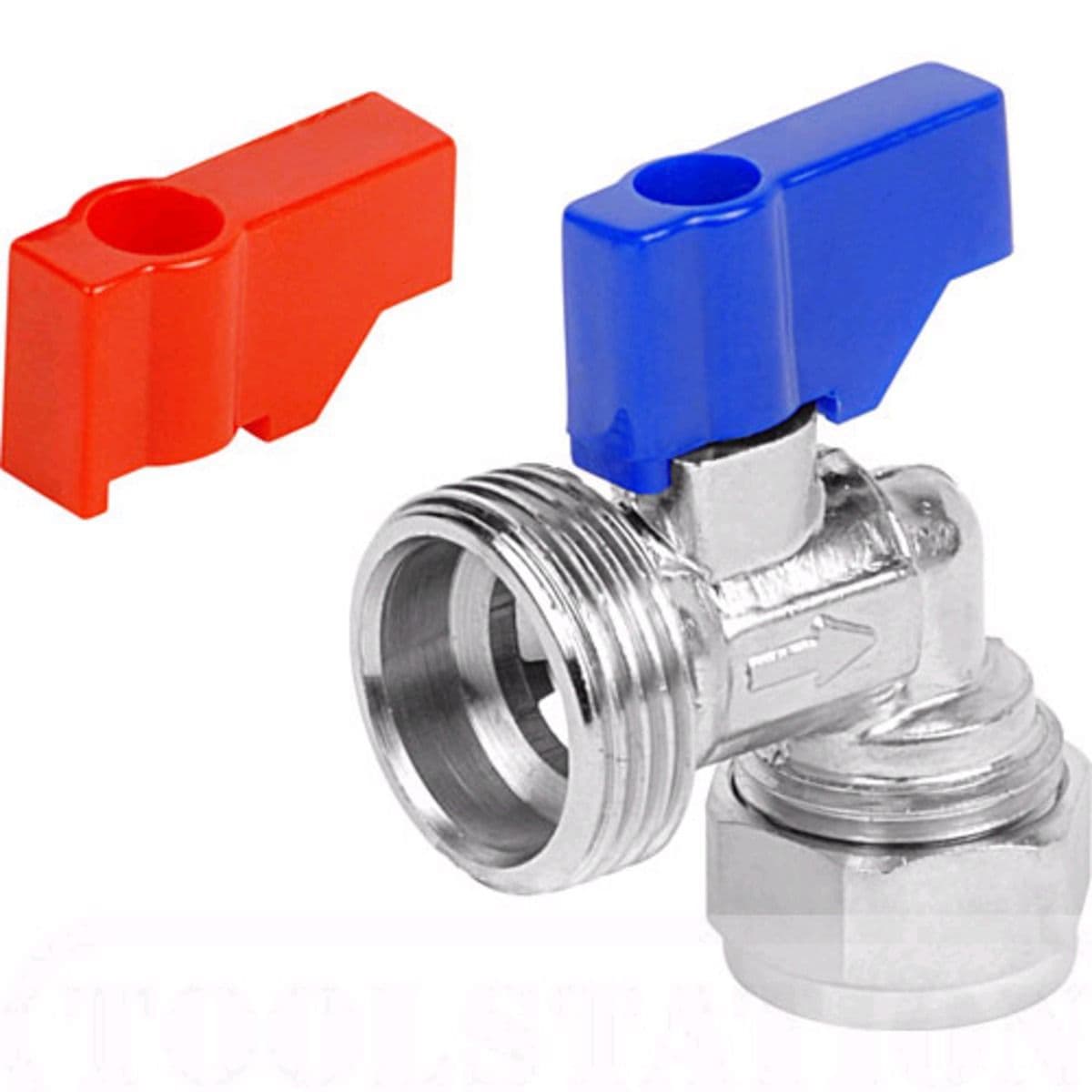 No Brand Washing Machine Tap Chrome Plated Angle 15mm x 3/4in