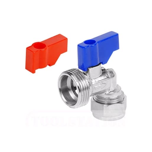 Washing Machine Tap Chrome Plated Angle 15mm x 3/4in
