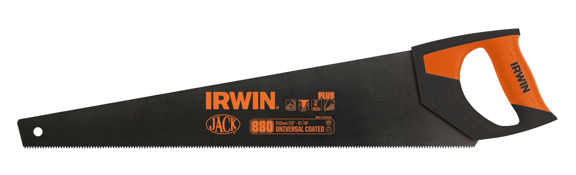 Irwin Plus Universal Coated Handsaw 550mm/22in 8T/9P Orange Handle