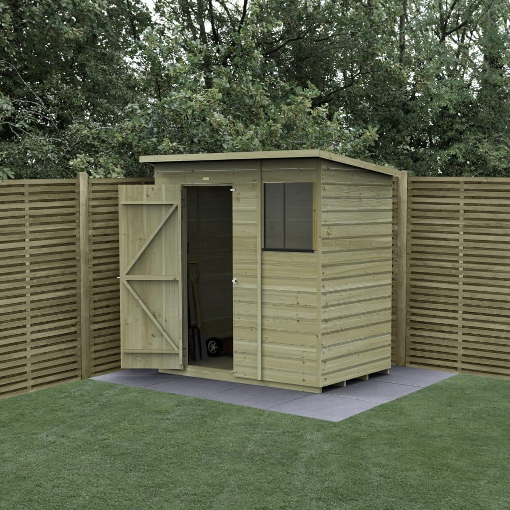 Forest Garden Shiplap Pent Shed - 1 Window - 6' x 4'