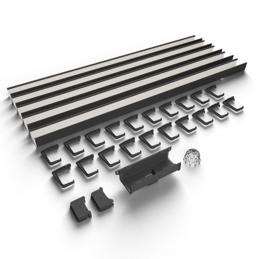 Galeco Square Industrial PVC Gutter Kit Black - 135mm