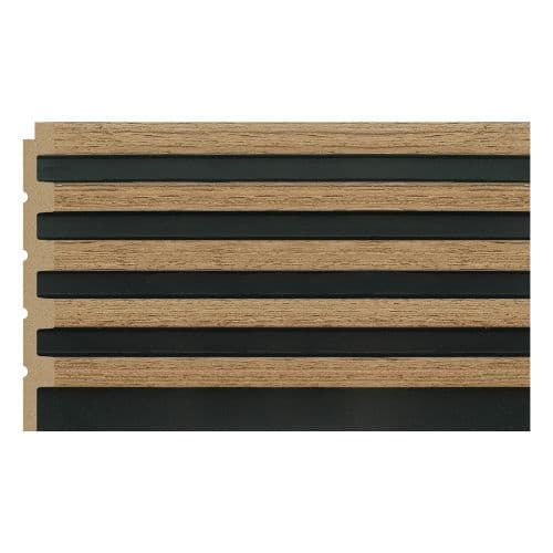 Sulcado Slat Wall Panel - 300mm x 2600mm x 12mm Waterproof Slat Panel Natural Oak