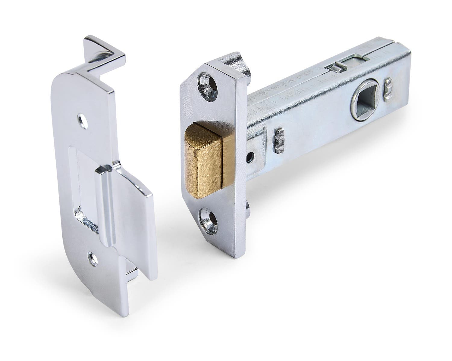 Rebated Tubular Latch - UKCA/CE Certified - 76mm - Polished Chrome - Security Solutions