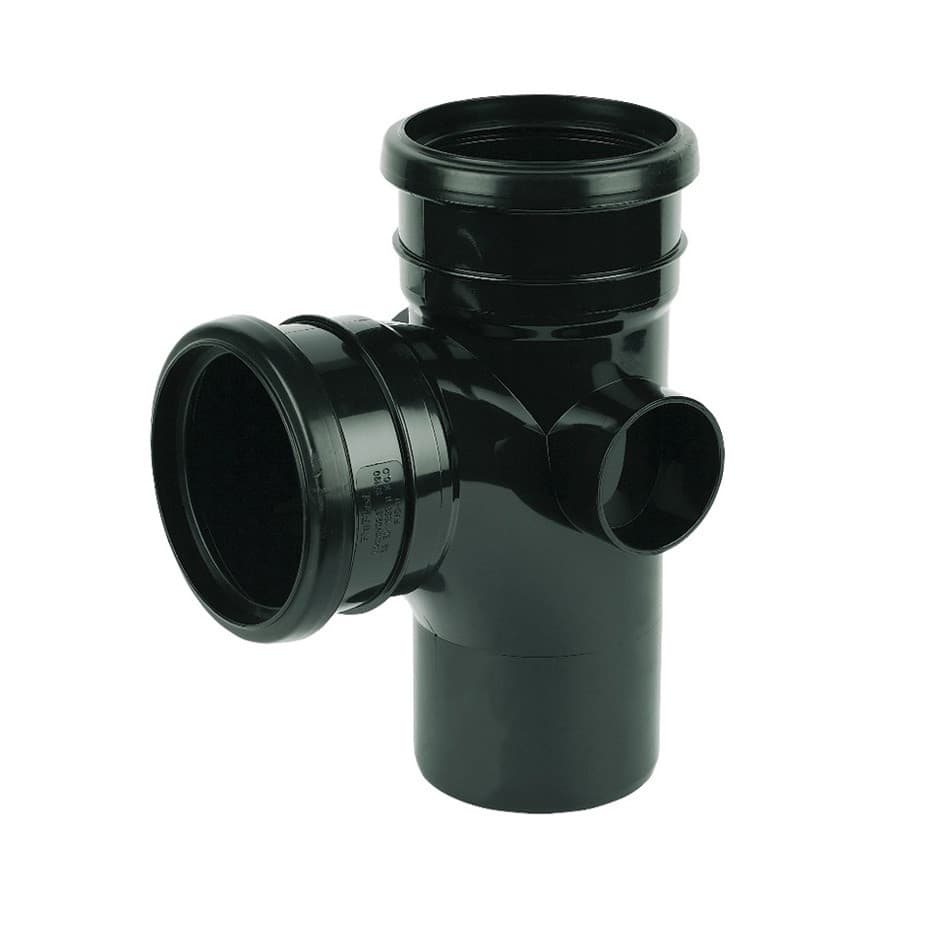 Floplast 110Mm Black 92.5* Branch SP190B