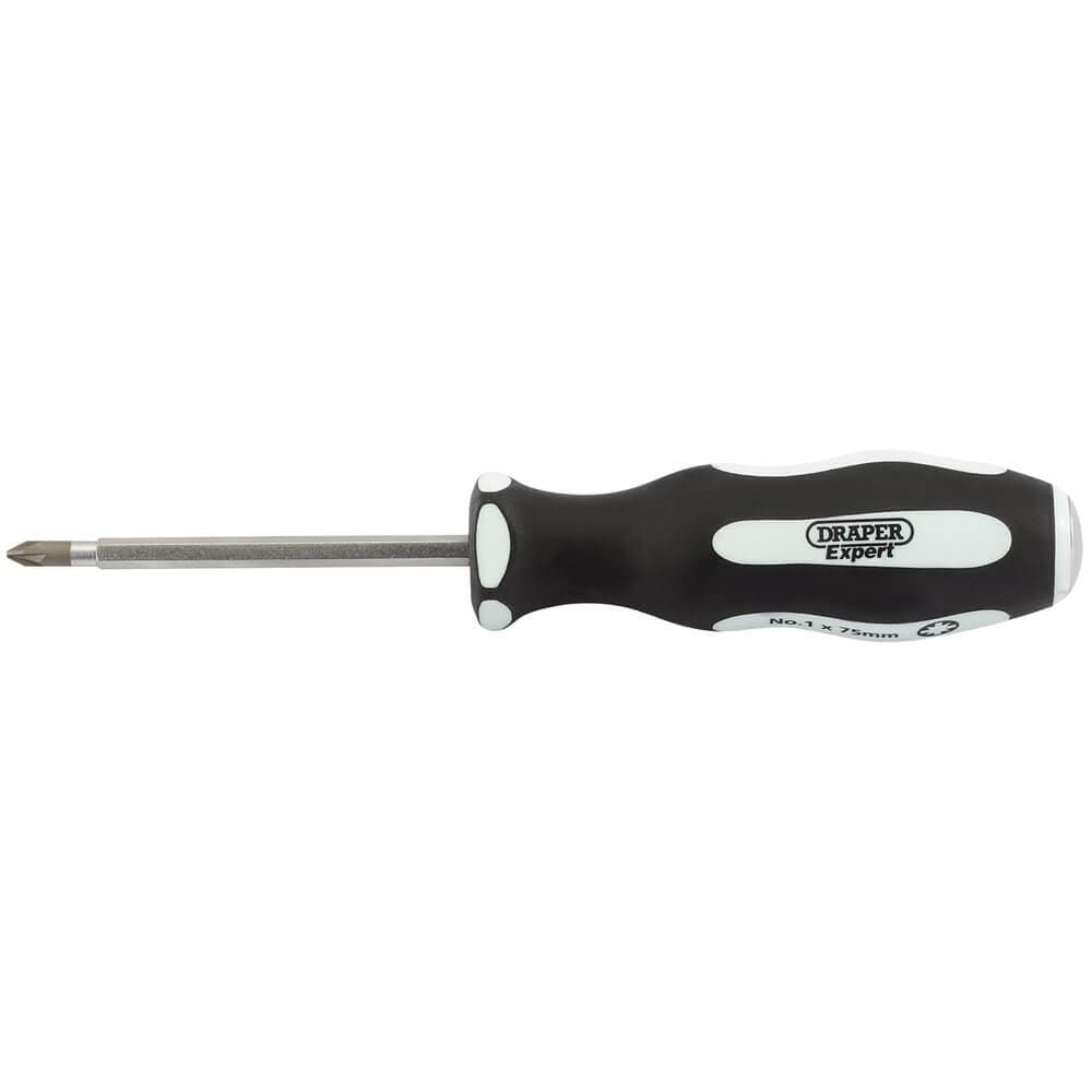 Draper Expert 35227 ftPound Thruft Pz Type Soft Grip Screwdriver No.1 X 75Mm each