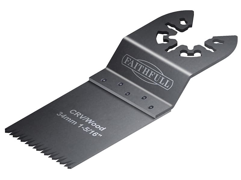 Faithfull M0010027 Multi-Function Tool Crv Flush Cut Wood Blade Ground Side Set 34Mm (Box 100)