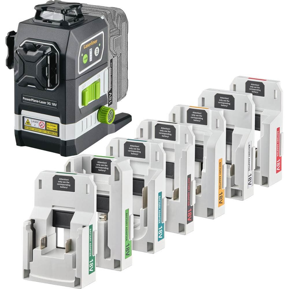 Laserliner 036.380-1 Powerplane-Laser 3G Multi-18V Set Three-Dimensional Green Laser 32168