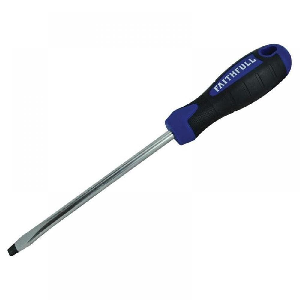 Faithfull Soft Grip Screwdriver Flared Slotted Tip 6.5 X 125Mm